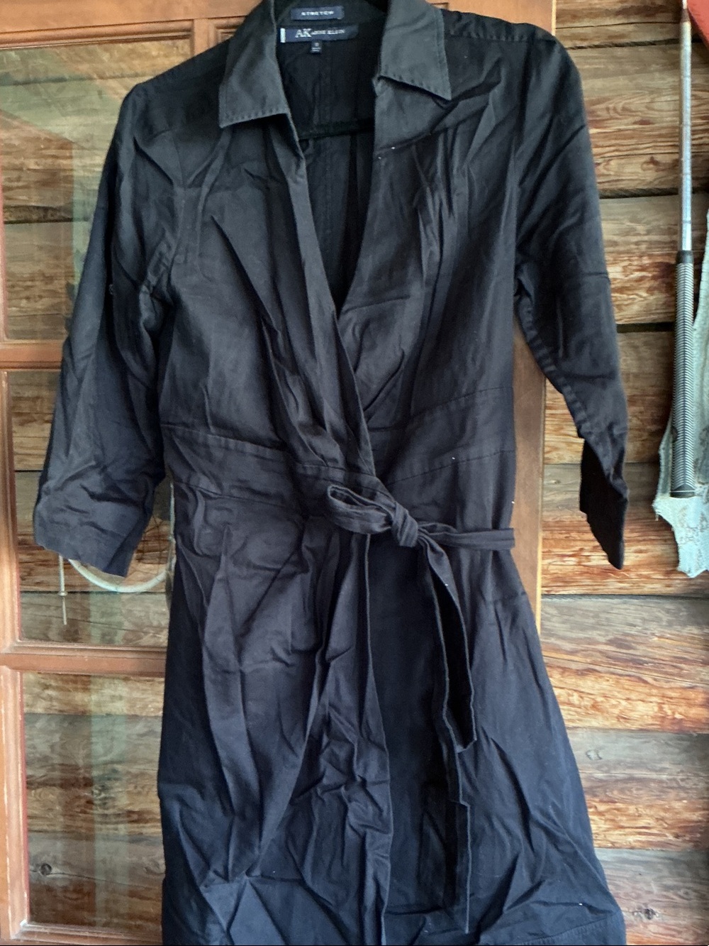 Abercrombie & Fitch Black Long-Sleeve Wrap Dress